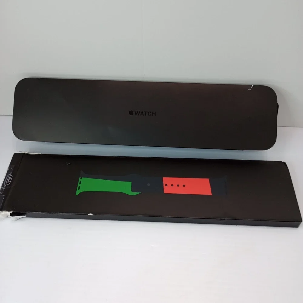 Apple Watch Black Unity Sport Band 44mm Genuine‎ OEM Red Green Black Open Boxed